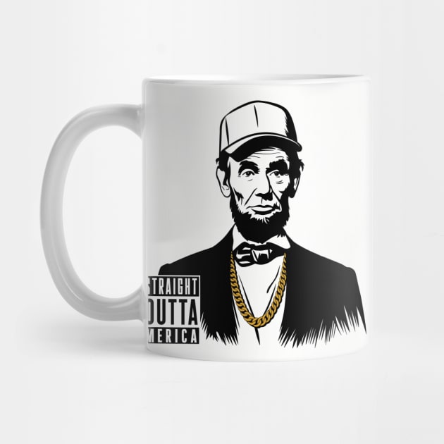 Straight Outta 'Merica Abraham Lincoln USA Patriotic Humor by Anticorporati
